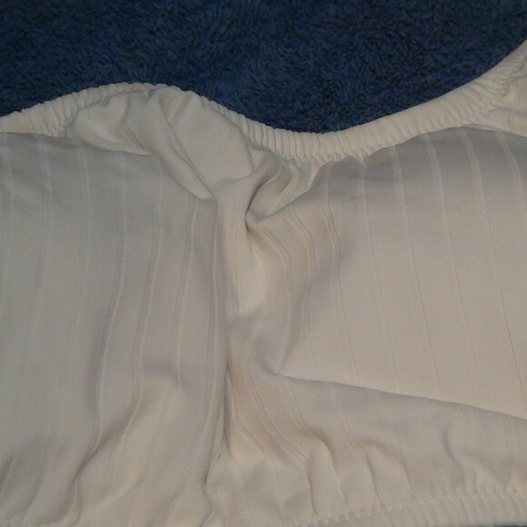 Shade & Shore Womens Ribbed 1-Shoulder Cut-Out Cheeky 1 Piece Swimsuit Ivory Siz - Picture 6 of 16